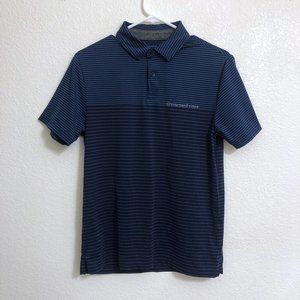 Vineyard Vines Polo Shirt Mens XS Performance Blue Striped Short Sleeve Golf